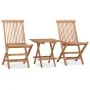Folding garden dining set 3 pieces teak wood cushions by vidaXL, Garden sets - Ref: Foro24-3063215, Price: 164,39 €, Discount: %