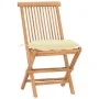 Folding garden dining set 3 pieces teak wood cushions by vidaXL, Garden sets - Ref: Foro24-3063215, Price: 164,39 €, Discount: %