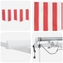 Toldo Retráctil Rojo y Blanco 600 x 350 cm Tela y Metal