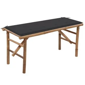 Folding garden bench with bamboo cushion 118 cm by vidaXL, garden benches - Ref: Foro24-3063849, Price: 81,75 €, Discount: %