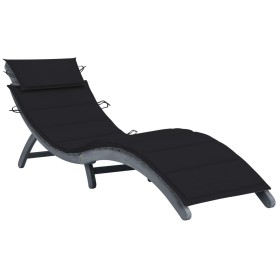 Liege mit massivem Kissen aus grauem Akazienholz von vidaXL, Liegen - Ref: Foro24-3064051, Preis: 151,31 €, Rabatt: %