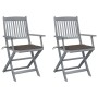 Klappbare Gartenstühle, 2 Stück, Kissen aus massivem Akazienholz von vidaXL, Gartenstühle - Ref: Foro24-3064490, Preis: 131,3...