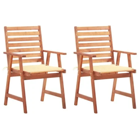 Sillas comedor de jardín y cojines 2 uds madera maciza acacia de vidaXL, Sillas de jardín - Ref: Foro24-3064322, Precio: 159,...