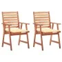 Sillas comedor de jardín y cojines 2 uds madera maciza acacia de vidaXL, Sillas de jardín - Ref: Foro24-3064322, Precio: 159,...