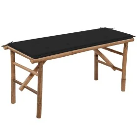 Folding garden bench with bamboo cushion 118 cm by vidaXL, garden benches - Ref: Foro24-3063856, Price: 84,78 €, Discount: %