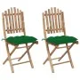 Klappbare Gartenstühle mit Kissen 2 Einheiten Bambus von vidaXL, Gartenstühle - Ref: Foro24-3064007, Preis: 122,92 €, Rabatt: %