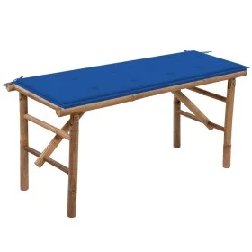 Folding garden bench with bamboo cushion 118 cm by vidaXL, garden benches - Ref: Foro24-3063859, Price: 87,02 €, Discount: %