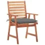 Sillas comedor de jardín 2 uds madera maciza acacia y cojines de vidaXL, Sillas de jardín - Ref: Foro24-3064336, Precio: 162,...