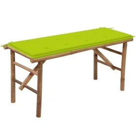 Folding garden bench with bamboo cushion 118 cm by vidaXL, garden benches - Ref: Foro24-3063860, Price: 87,27 €, Discount: %