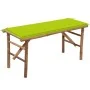 Banco de jardín plegable con cojín bambú 118 cm de vidaXL, Bancos de jardín - Ref: Foro24-3063860, Precio: 87,62 €, Descuento: %