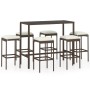 Garden bar set 7 pieces with brown synthetic rattan cushions by vidaXL, Garden sets - Ref: Foro24-3064822, Price: 300,48 €, D...