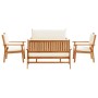 Conjunto de sofá de jardín 5 pcs Marrón 75 x 45 x 38cm