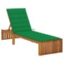 Tumbona con cojín madera maciza de acacia de vidaXL, Tumbonas - Ref: Foro24-3064154, Precio: 232,21 €