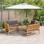 Conjunto de sofá de jardín 5 pcs Marrón 75 x 45 x 38cm