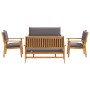 Conjunto de sofá de jardín 5 pcs Marrón 75 x 45 x 38cm