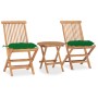 Klappbare Garten-Essgruppe, 3-teilig, Kissen aus Teakholz von vidaXL, Gartensets - Ref: Foro24-3063191, Preis: 167,27 €, Raba...