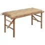 Banco de jardín plegable con cojín bambú 118 cm de vidaXL, Bancos de jardín - Ref: Foro24-3063867, Precio: 89,60 €, Descuento: %