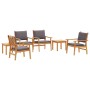 Conjunto de sofá de jardín 6 pcs Marrón 45 x 45 x 38cm