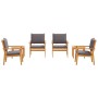 Conjunto de sofá de jardín 6 pcs Marrón 45 x 45 x 38cm