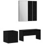 Conjunto de muebles de recibidor 5 pcs Roble negro y Plata