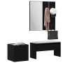 Conjunto de muebles de recibidor 5 pcs Roble negro y Plata
