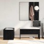 Conjunto de muebles de recibidor 5 pcs Roble negro y Plata