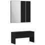 Conjunto de muebles de recibidor 5 pcs Roble negro y Plata