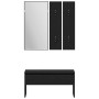 Conjunto de muebles de recibidor 5 pcs Roble negro y Plata