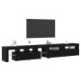 Cabinetes de Televisión 3 pcs Roble negro 260 x 36.5 x 40 cm
