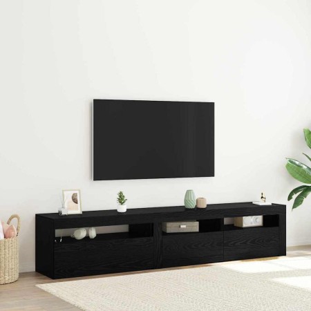 Gabinetes para TV 2 pcs Roble negro 195 x 35 x 40 cm