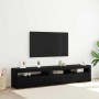 Gabinetes para TV 2 pcs Roble negro 195 x 35 x 40 cm