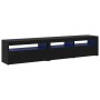 Gabinetes para TV 2 pcs Roble negro 195 x 35 x 40 cm