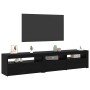 Gabinetes para TV 2 pcs Roble negro 195 x 35 x 40 cm