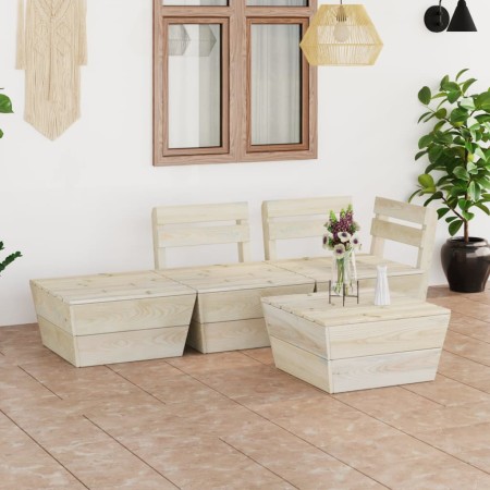 Palettenmöbel für den Garten 4 Stück imprägniertes Tannenholz von vidaXL, Gartensets - Ref: Foro24-3063712, Preis: 177,85 €, ...