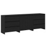 Vitrina 3 pcs Negro 70 x 41 x 75 cm Madera contrachapada
