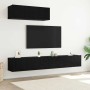 Conjunto de Gabinetes de TV 3 pcs Roble negro 200 x 30 x 30 cm