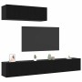 Conjunto de Gabinetes de TV 3 pcs Roble negro 200 x 30 x 30 cm