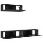 Conjunto de Gabinetes de TV 3 pcs Roble negro 200 x 30 x 30 cm