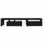Muebles de TV 2 pcs con luces LED de roble negro y madera