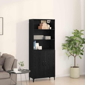 Vitrina Roble negro 69.5 x 32.5 x 180 cm Madera contrachapada