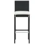 Garden table and high stools with cushions, 7-piece set, black PE rattan by vidaXL, Garden sets - Ref: Foro24-3064834, Price:...