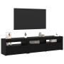 Gabinetes para TV 2 pcs Roble negro 180 x 35 x 40 cm