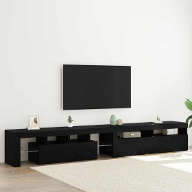 Cabinetes de Televisión 2 pcs Roble negro 260 x 36.5 x 40 cm