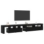 Cabinetes de Televisión 2 pcs Roble negro 260 x 36.5 x 40 cm