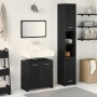 Muebles de Baño con puerta 3 pcs Roble Negro 30 x 30 x 183.5 cm