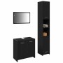 Muebles de Baño con puerta 3 pcs Roble Negro 30 x 30 x 183.5 cm