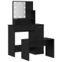 Conjunto de Mesa de Tocador Roble negro 86.5 x 35 x 136 cm