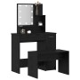 Conjunto de Mesa de Tocador Roble negro 86.5 x 35 x 136 cm