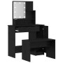 Conjunto de Mesa de Tocador Roble negro 86.5 x 35 x 136 cm