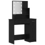 Conjunto de Mesa de Tocador Roble negro 86.5 x 35 x 136 cm